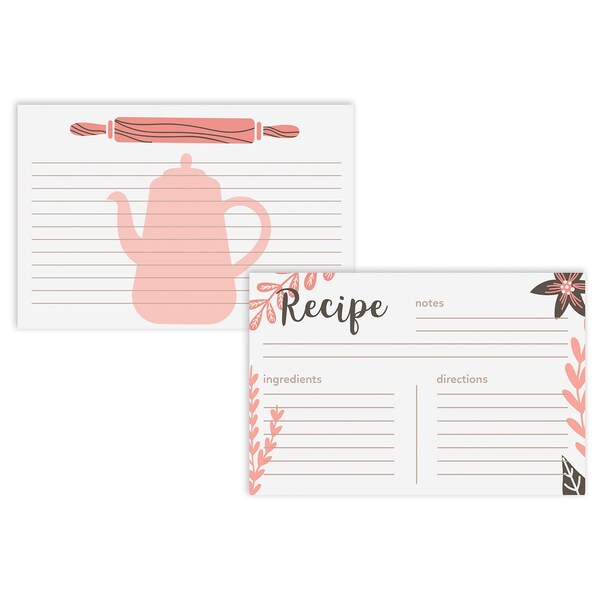 Better Kitchen Products Premium Double Sided Recipe Cards, 4 x 6 inch, Recipe Index Cards, 60PK 64580 - main